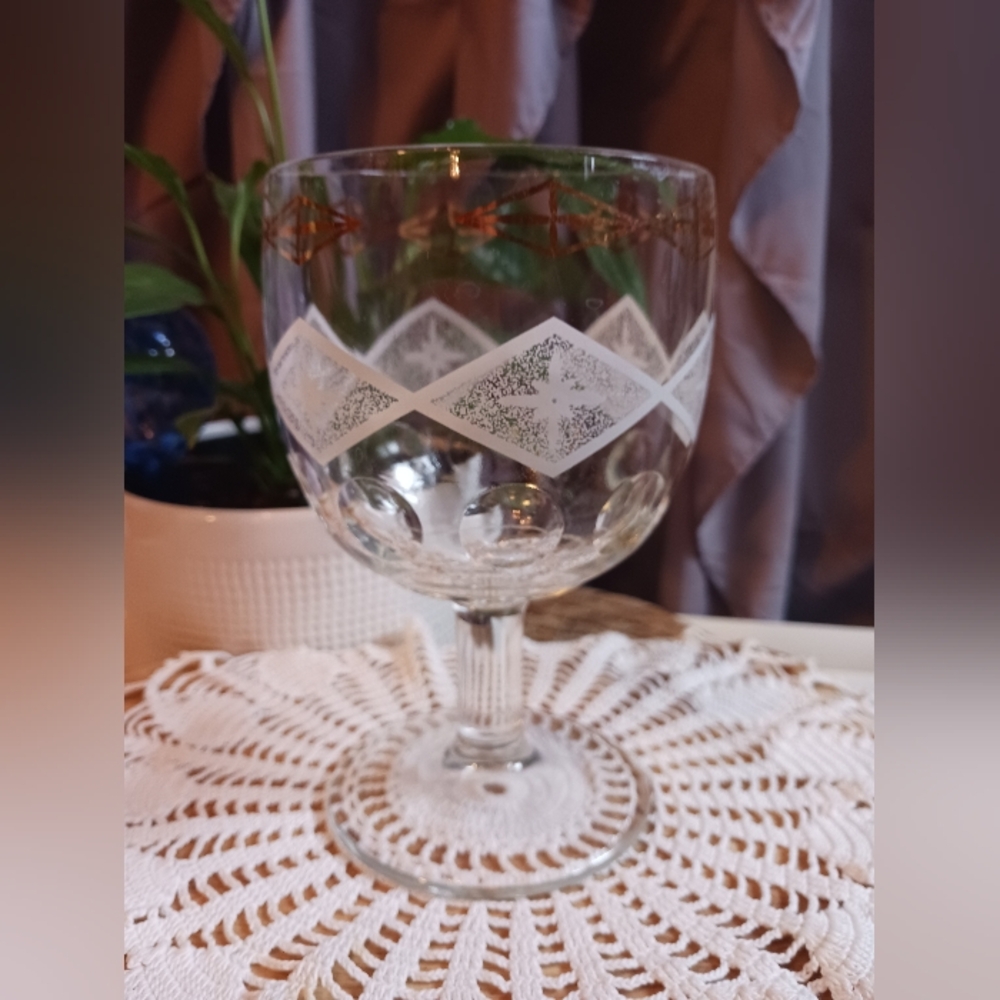 Vintage Bartlett Collins Goblet Diamonds & Stars Atomic 1950s-ish